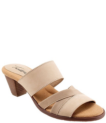 Trotters Maxine Nubuck Leather Stretch Strap Sandals