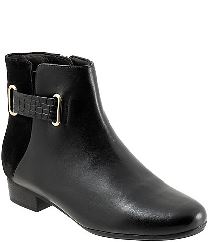 Trotters Maxwell Leather and Suede Booties