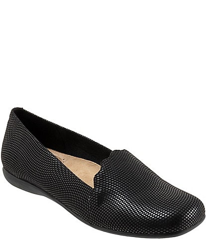 Trotters Sage Mini Dot Scalloped Detail Slip-Ons