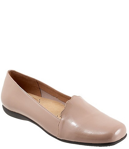 Trotters Sage Patent Scalloped Detail Slip-Ons
