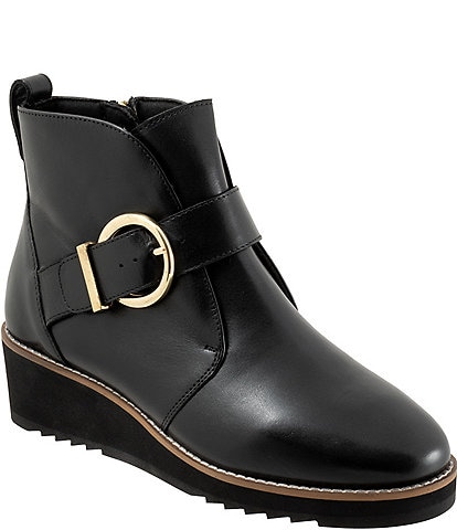 Trotters Wendi Leather Platform Wedge Booties