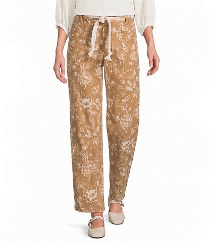 Tru Luxe Jeans Canvas Print Barrel Leg Jeans