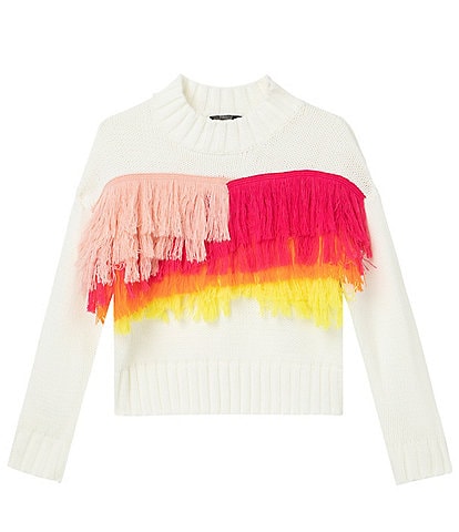 Truce Big Girls 7-16 Long Sleeve Colorful Fringe Sweater