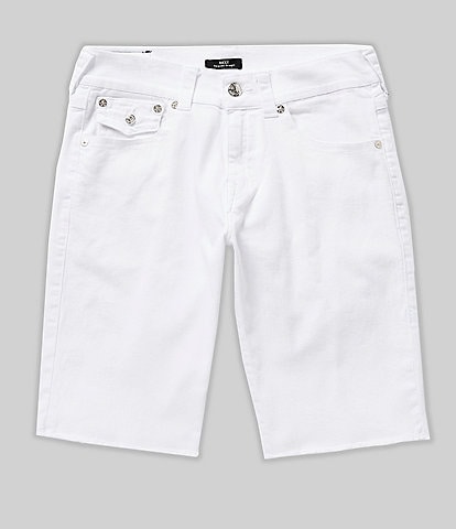 True Religion Ricky Flap Pocket Frayed Hem 12#double; Inseam Denim Shorts