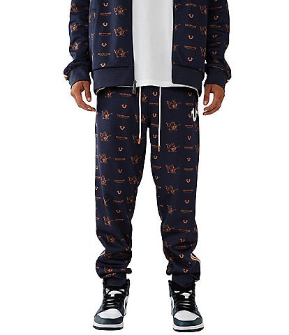 True Religion Allover Logo Monogram Track Pants