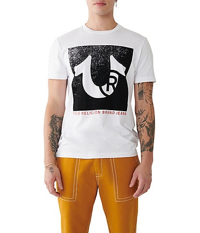 True Religion Distressed Horseshoe Short Sleeve Graphic T-Shirt