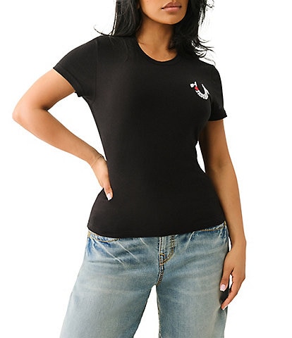 True Religion "I Love Embroidered" Crew Neck Short Sleeve Tee