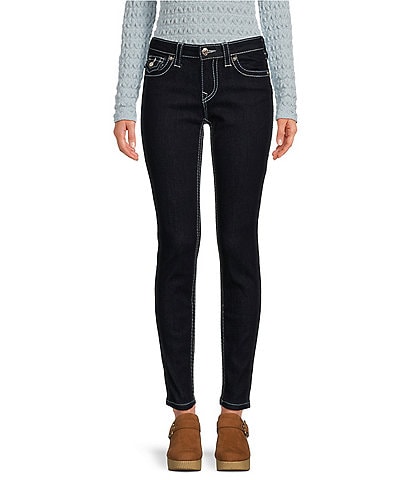 True Religion Jennie Mid Rise Curvy Skinny Flap Pocket Jeans