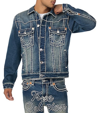True Religion Jimmy Rope Stitched Oversized Denim Jacket