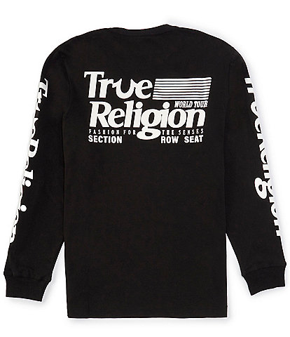 True Religion Long Sleeve Flag Graphic T-Shirt