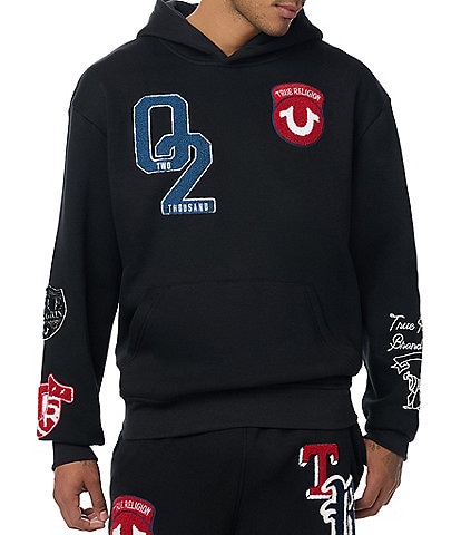 True Religion Long Sleeve Logo Patch Hoodie