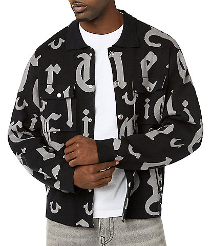 True Religion Long Sleeve Old English Snap Front Shirt