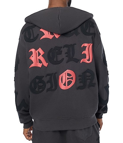 True Religion Long Sleeve Tossed Logo Zip Hoodie