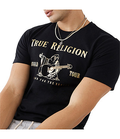 True Religion Metallic Buddha Short-Sleeve Graphic Tee