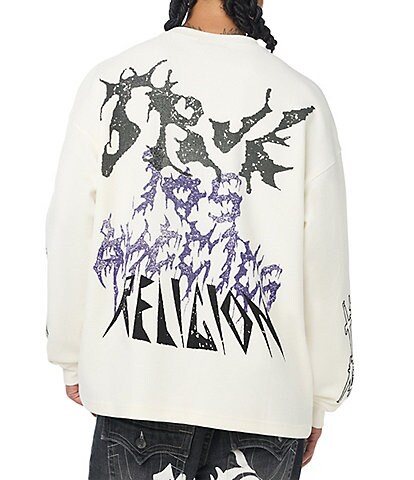 True Religion Scribble Artwork Textured Pullover