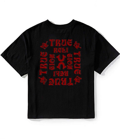 True Religion Short Sleeve Boxy Flock Oversized T-Shirt