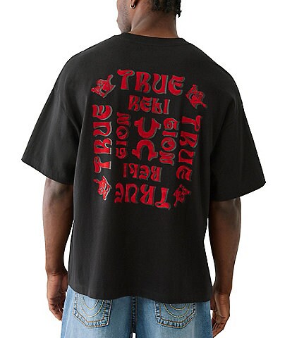 True Religion Short Sleeve Boxy Flock Oversized T-Shirt