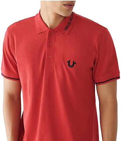 True Religion Short Sleeve Branded Collar Polo Shirt
