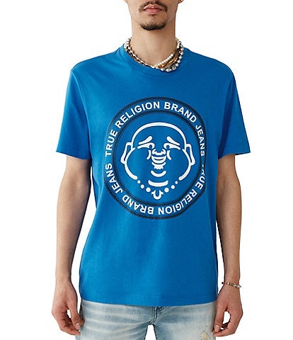 True Religion Short Sleeve Buddha Face Design Graphic T-Shirt