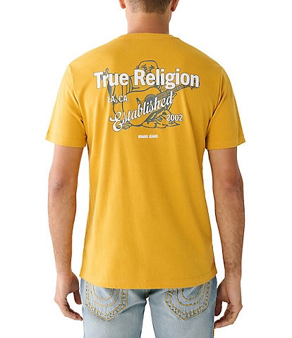 True Religion Short Sleeve Flocked Horseshoe Logo Graphic T-Shirt