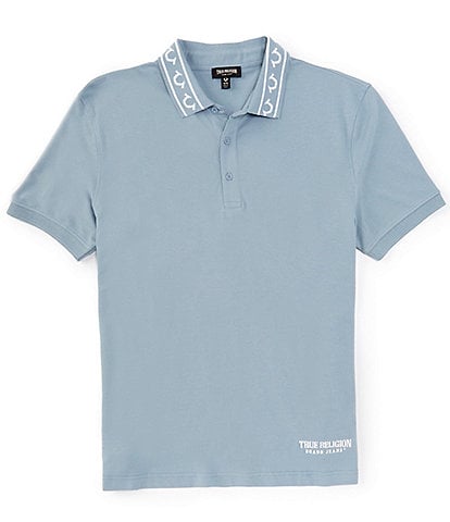 True Religion Short Sleeve Relaxed Branded Collar Polo Shirt