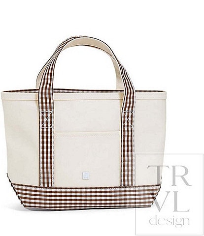 TRVL Design Mini Coated Canvas Coco Gingham Trim Tote