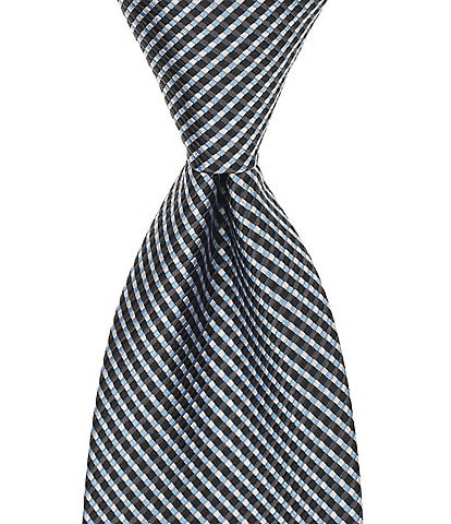 Turnbury Porter Micro Grid Traditional Silk Blend Tie