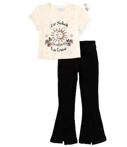Tween Diva Big Girls 7-16 Short-Sleeve Graphic T-Shirt & Flare-Leg Pant Set