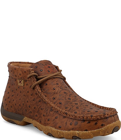 Twisted X Women's Ostrich Embossed Chukka Driving Mocs