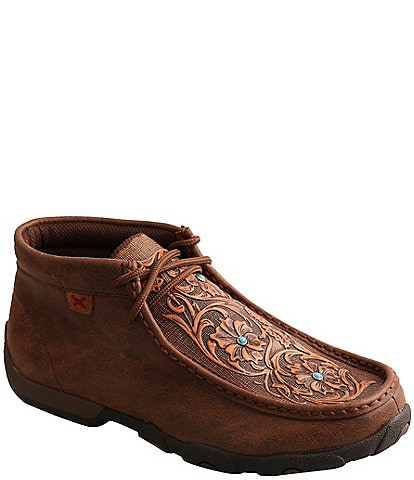 Twisted X Women's Tooled Turquoise Stud Chukka Driving Mocs