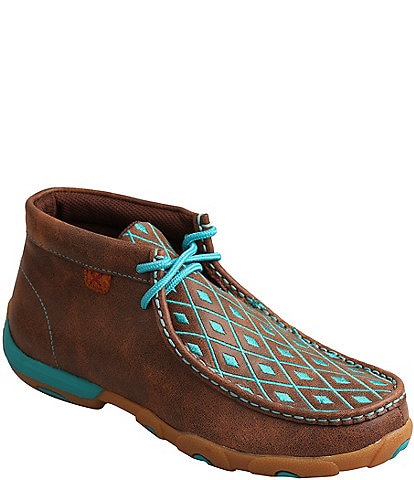 Twisted X Women's Turquoise Embroidered Chukka Driving Mocs