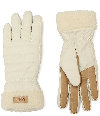 UGG Women's Aw UGGFluff Cuff Traditional Five Finger Gloves