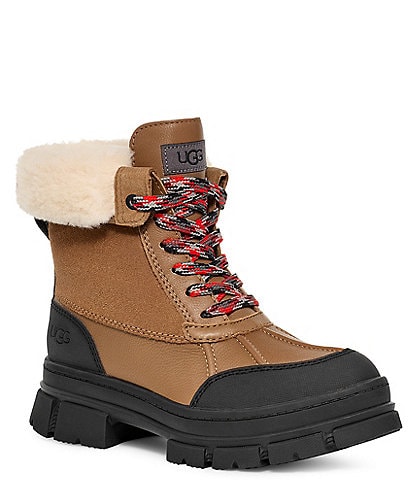 UGG Ashton Addie Waterproof Leather Cold Weather Lace-Up Platform Boots