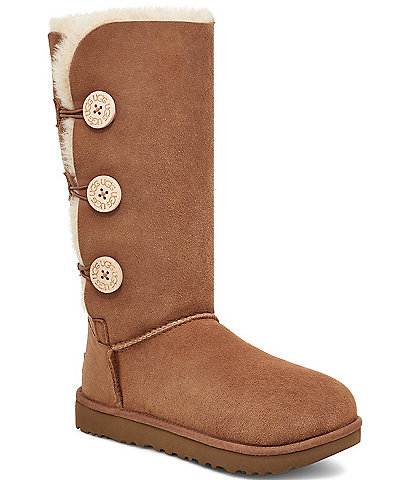 UGG Bailey Suede Button Triplet II Water-Repellent Tall Boots