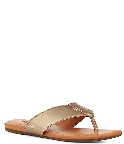UGG® Carey Flip Leather Thong Flat Sandals