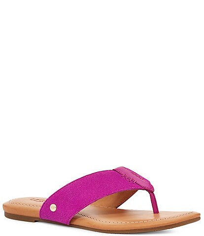 UGG® Carey Flip Suede Thong Flat Sandals