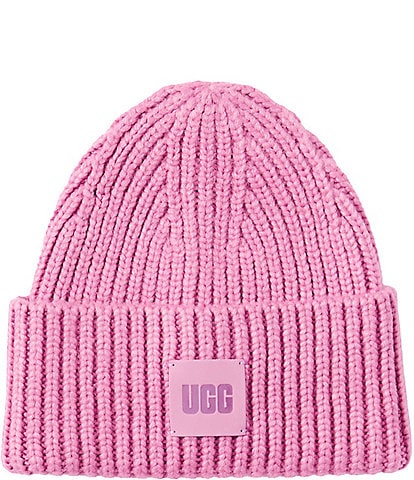 UGG Chunky Rib Beanie Hat with Logo