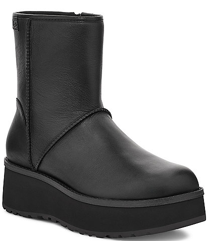 UGG Cityfunc Mid Leather Platform Wedge Booties