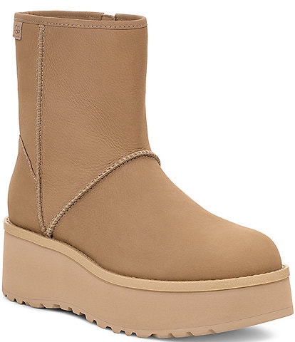 UGG Cityfunc Mid Nubuck Suede Platform Wedge Booties