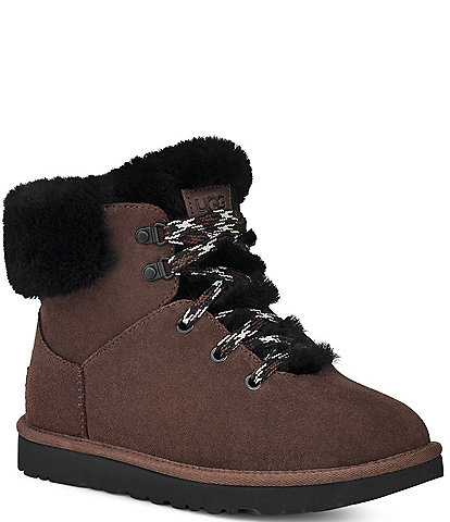 UGG Classic Mini Alpine Lace Suede Hiker Inspired Cold Weather Booties