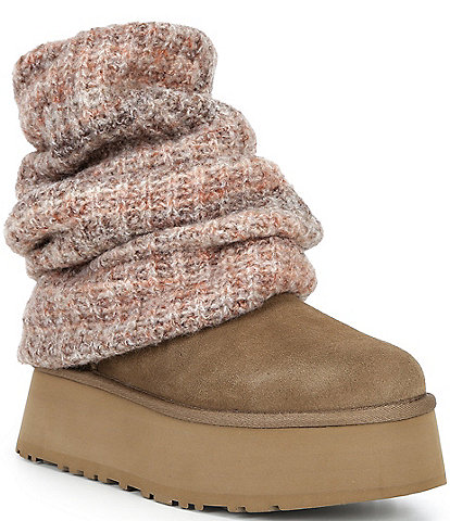 UGG Classic Mini Dipper Legwarmer Suede Platform Booties