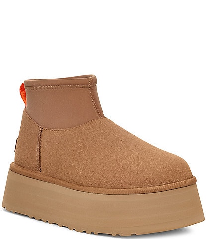 UGG Classic Mini Dipper Suede Platform Booties