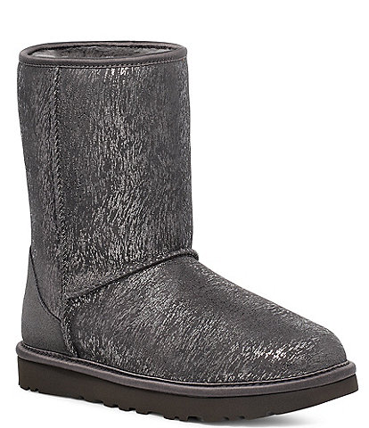 UGG Classic Short Matte Marble Metallic Suede Cold Weather Mid Boots