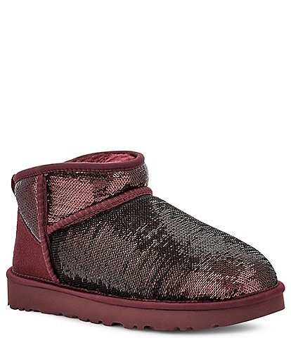 UGG Classic Ultra Mini Mirror Ball Sequin Cold Weather Booties