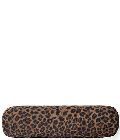 UGG Everett Leopard Print Faux Fur Plush Bolster Decorative Pillow