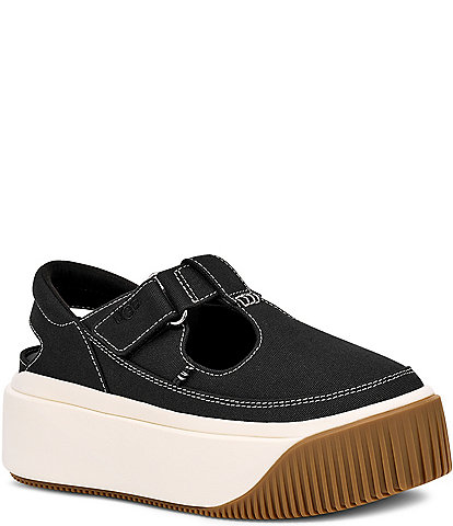 UGG Ez-Duzzit T-Strap Canvas Platform Mary Jane Sneakers