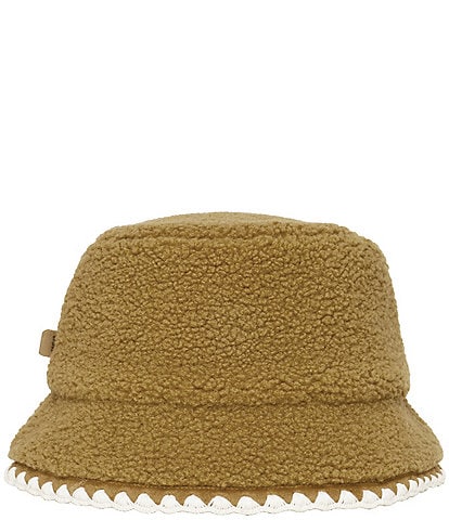 UGG Fluff Scalloped Embroidery Trim Bucket Hat