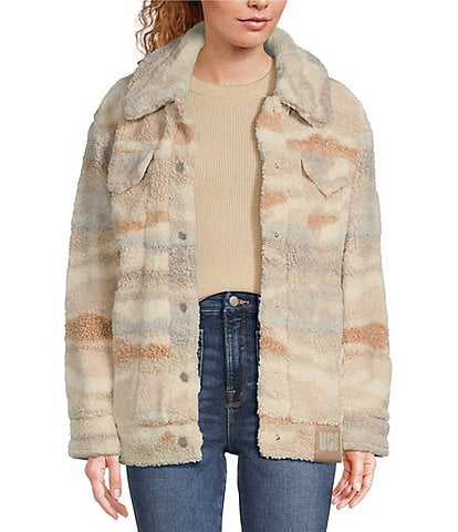 UGG Frankie Faux Fur Collared Fleece Trucker Jacket