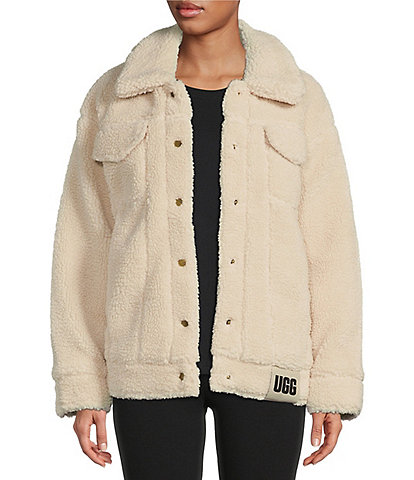 UGG® Frankie Oversized Sherpa Trucker Point Collar Long Sleeve Cozy Jacket