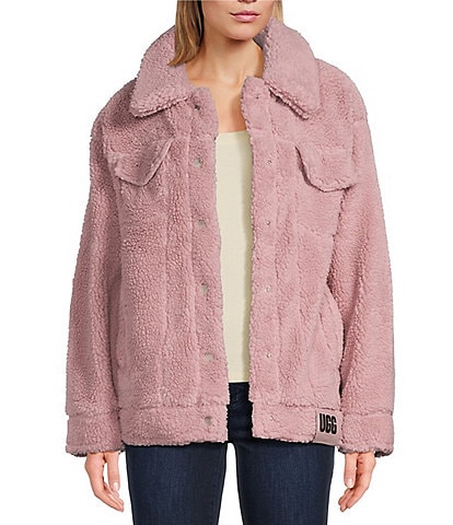 UGG® Frankie Oversized Sherpa Trucker Point Collar Long Sleeve Cozy Jacket